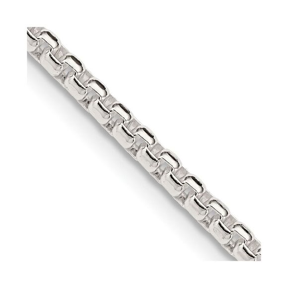 Kazi Luxury Sterling Silver 2.6mm Round Box Chain
